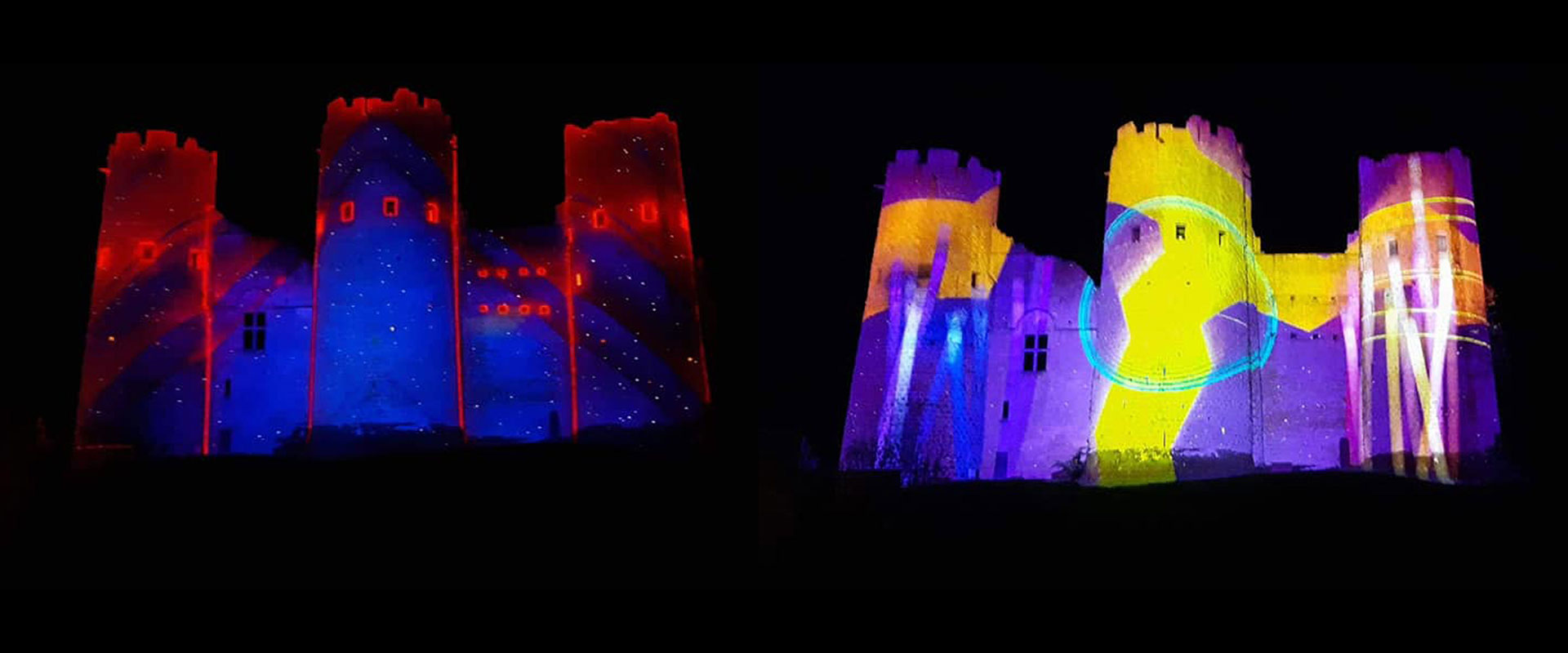 Alternative text - Mapping au Château de Bourbon-l'Archambault avec Novelty Toulouse